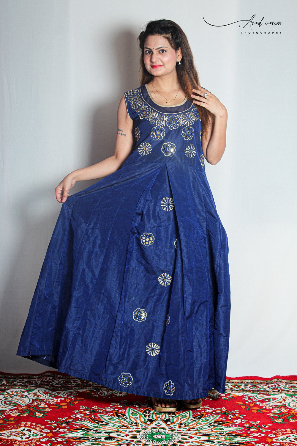 Hamh Women Gown Blue Color