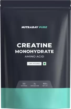 Nutrabay Pure Micronised Creatine Monohydrate | Pre/Post Workout Supplement -100 Gram Creatine  (100 g, Unflavored)