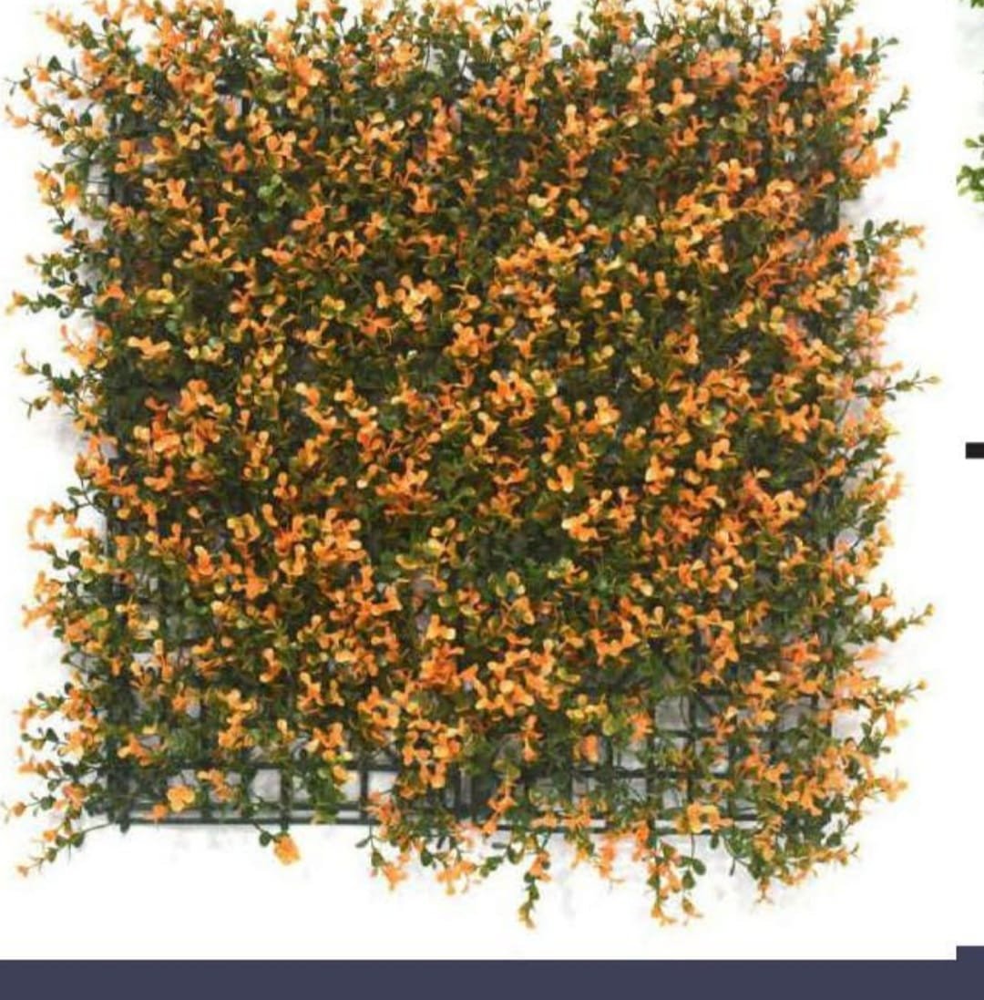 Pack of 1 Artificial Small Leaves square Wall Grass Tiles, Wall grass panels, Grass mat for wall décor, Garden Decor, Home Decor ( 20x20 inches Green) Green Eucalyptus Artificial flower